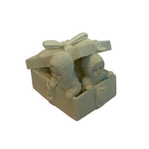 Vtg 1987 Department 56 Snowbabies Figurine Gift Box Snow Babies 4.5x3" Porcelain